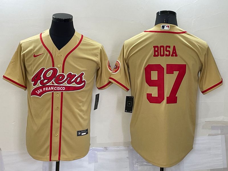 Men San Francisco 49ers 97 Bosa Yellow Nike Co branded Jersey